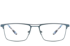 Rectangular Blue Metal Glasses #BS2425-0336