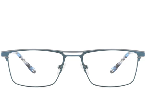 Rectangular Blue Metal Glasses #BS2425-0336