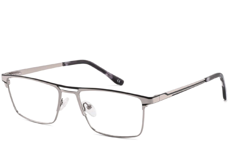 Rectangular Grey Metal Glasses #BS2425-0337