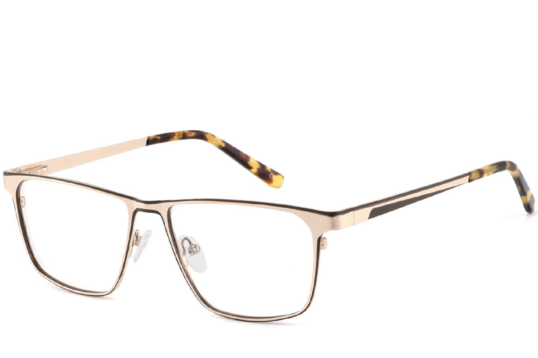 Rectangular Tortoiseshell Metal Glasses #BS2425-0338