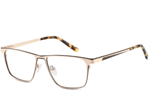 Rectangular Tortoiseshell Metal Glasses #BS2425-0338