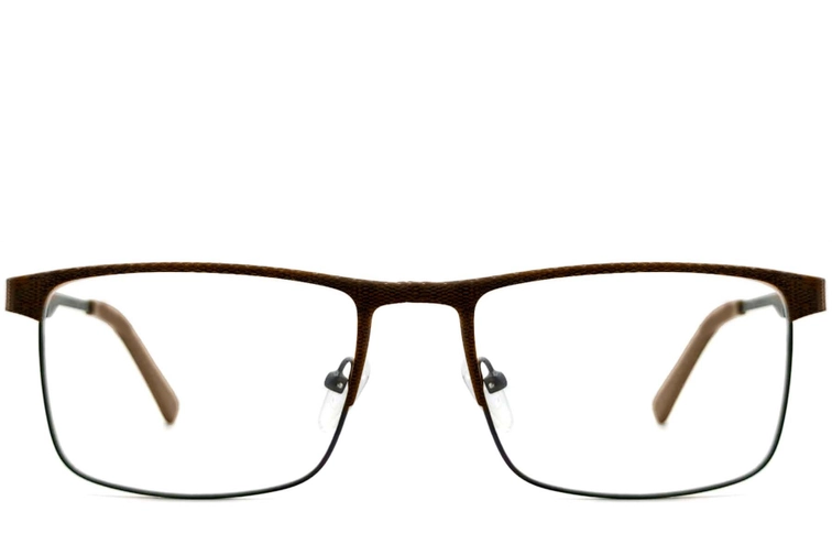 Rectangular Brown Metal Glasses #BS2425-0340