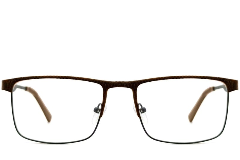 Rectangular Brown Metal Glasses #BS2425-0340