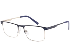 Rectangular Blue Metal Glasses #BS2425-0341