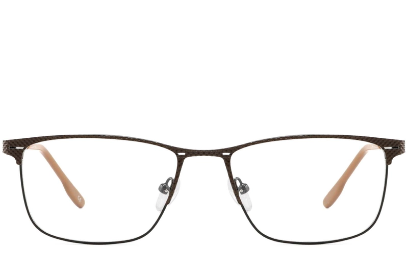 Rectangular Brown Metal Glasses #BS2425-0344