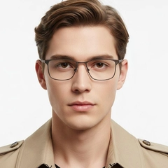 Rectangular Brown Metal Glasses #BS2425-0344