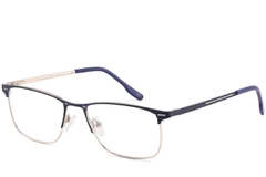 Rectangular Blue Metal Glasses #BS2425-0345