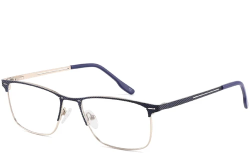 Rectangular Blue Metal Glasses #BS2425-0345