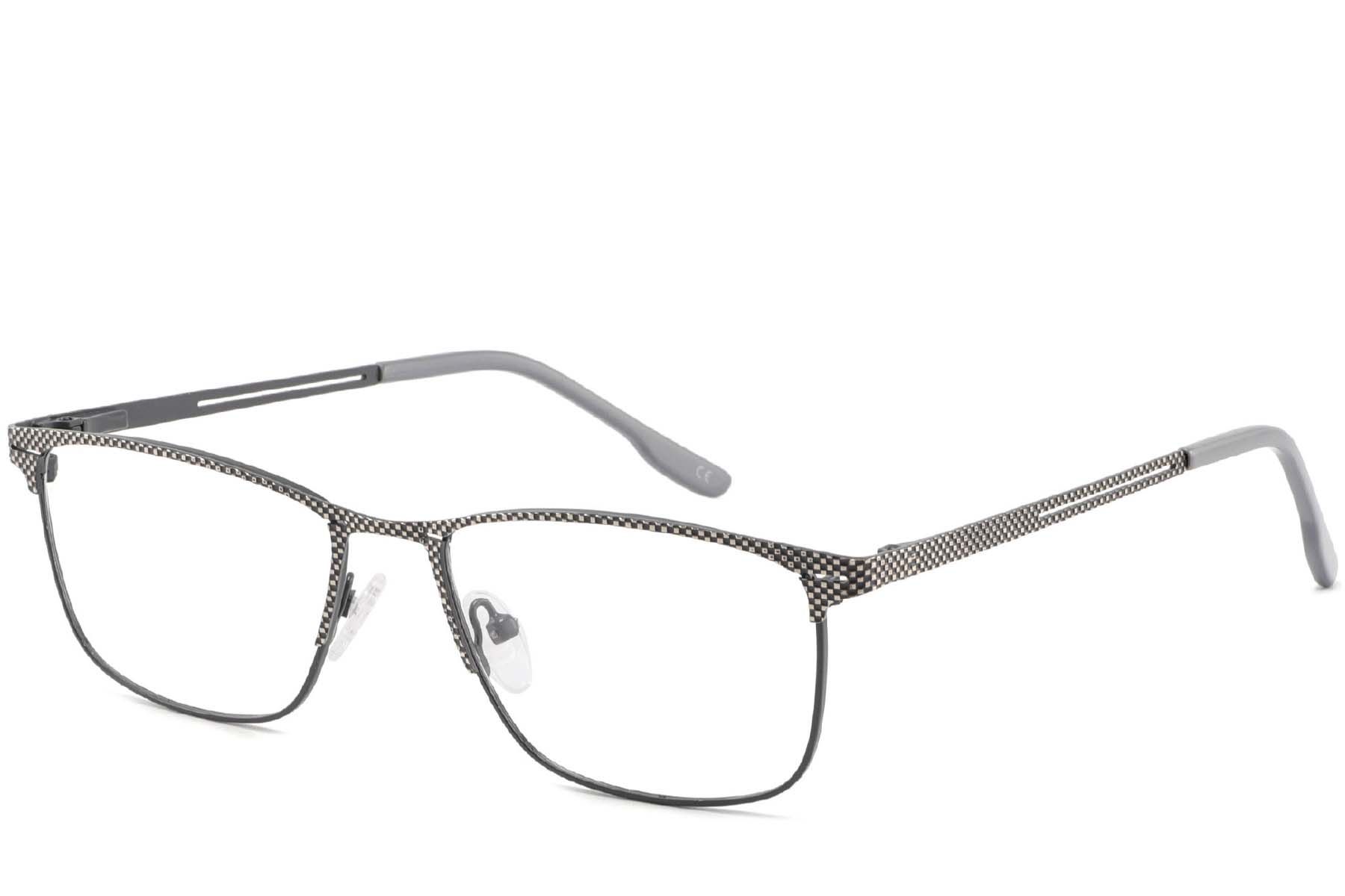 Rectangular Grey Metal Glasses #BS2425-0346