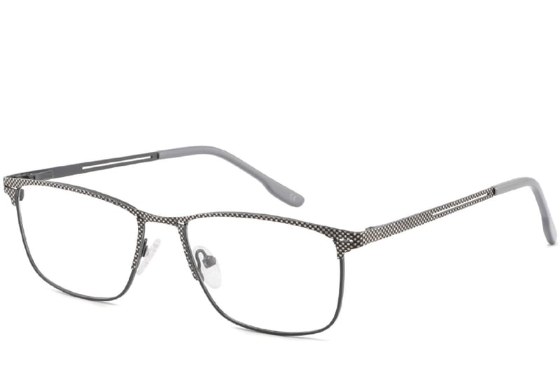 Rectangular Grey Metal Glasses #BS2425-0346