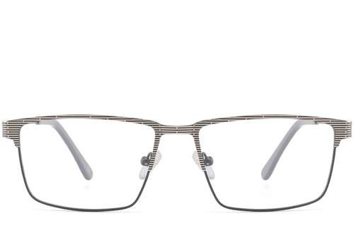 Rechteckige graue Metallbrille #BS2425-0349