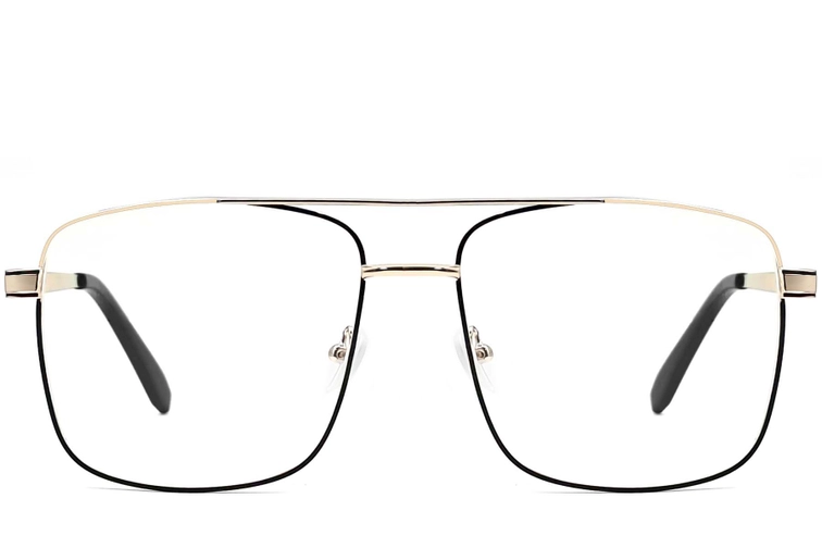 Aviator Golden Metal Glasses #BS2425-0357
