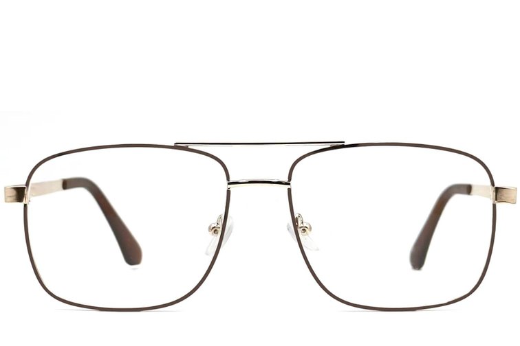 Occhiali da aviatore in metallo marrone #BS2425-0359
