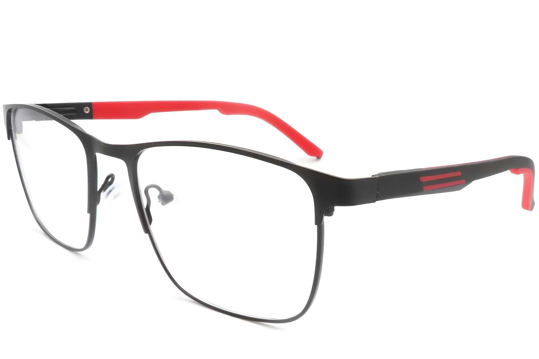 Rectangular Red Metal Glasses #BS2425-0372