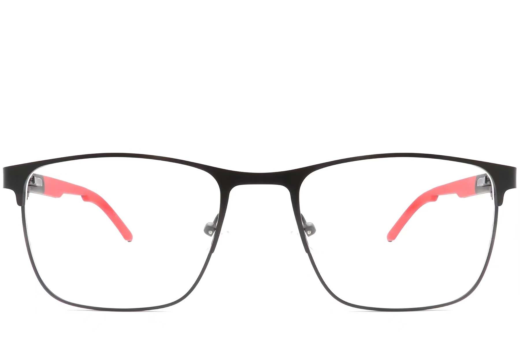 Rectangular Red Metal Glasses #BS2425-0372