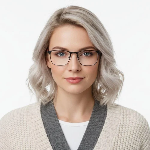 Rectangular Red Metal Glasses #BS2425-0372