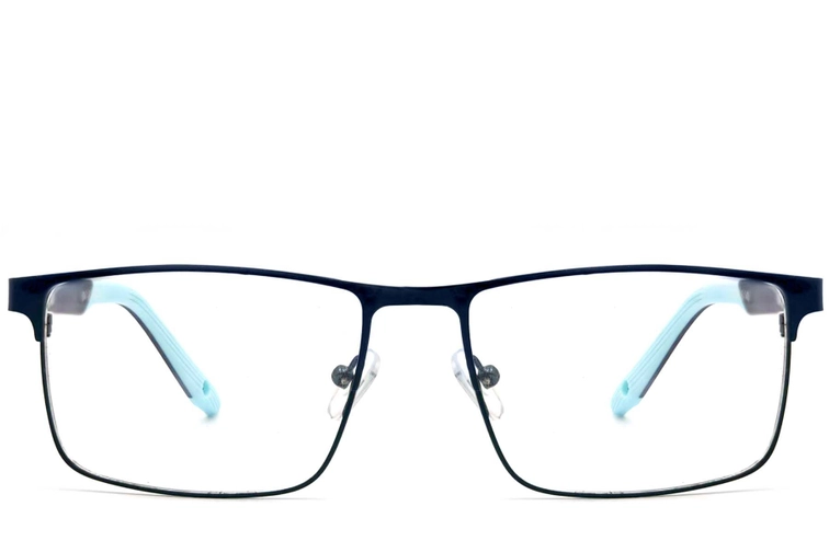 Rectangular Blue Metal Glasses #BS2425-0376