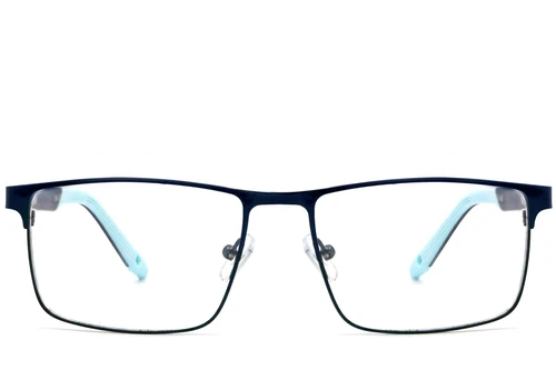 Rectangular Blue Metal Glasses #BS2425-0376