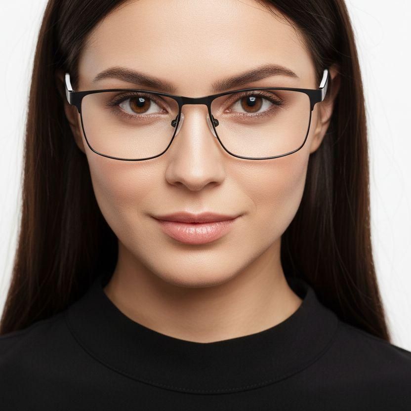 Rechteckige weiße Metallbrille #BS2425-0378