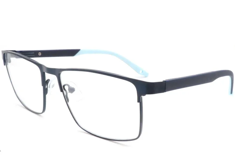 Rechthoekige blauwe metalen bril #BS2425-0381