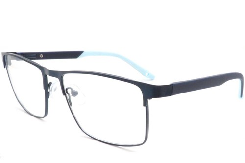 Rectangular Blue Metal Glasses #BS2425-0381