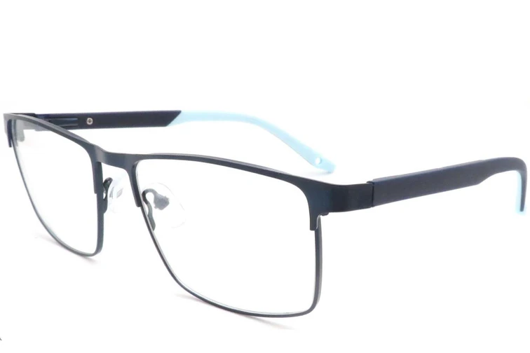 Rechteckige blaue Metallbrille #BS2425-0381