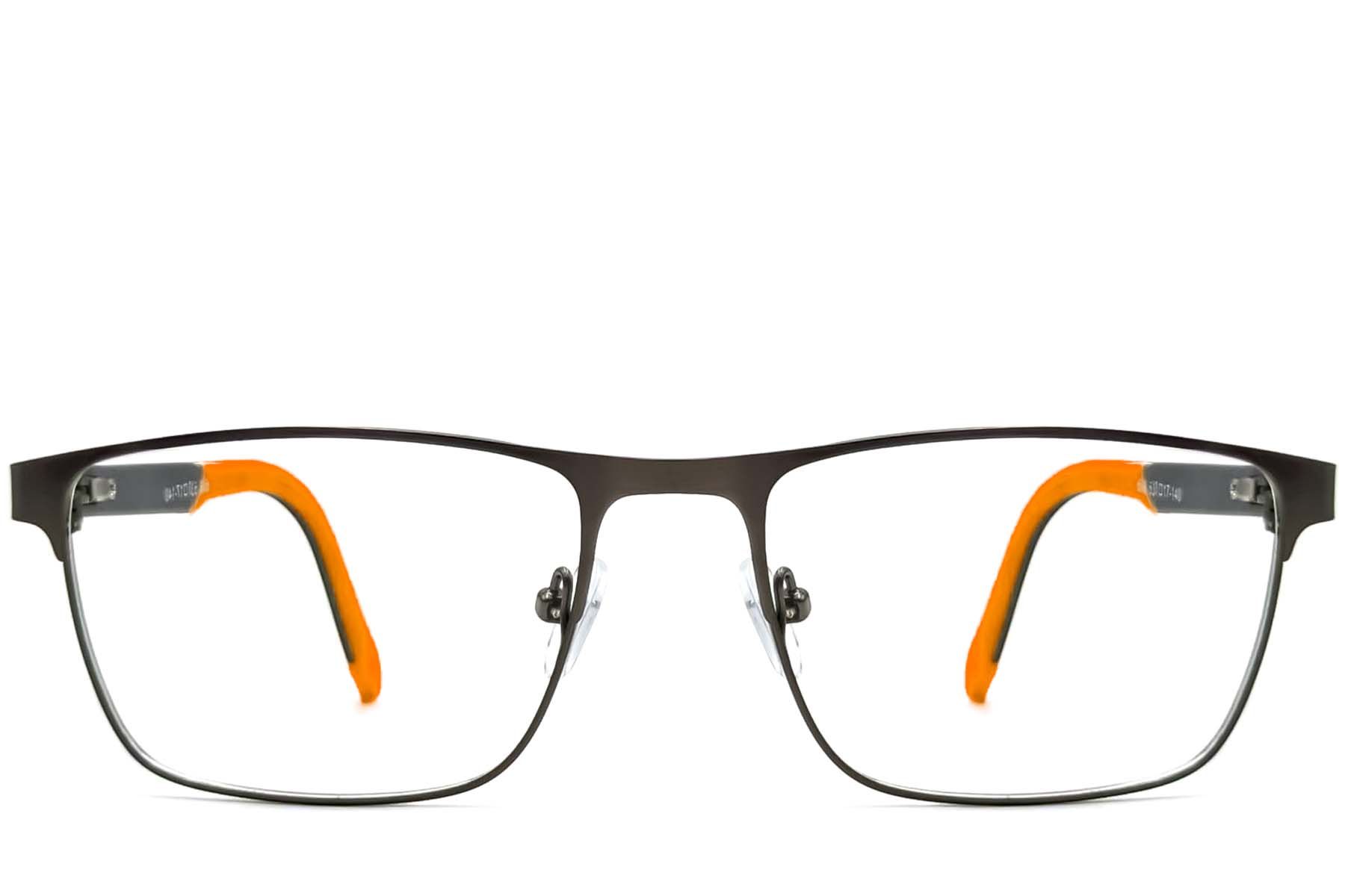 Rectangular Orange Metal Glasses #BS2425-0383