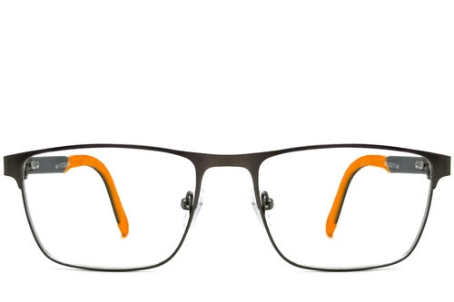 Rectangular Orange Metal Glasses #BS2425-0383