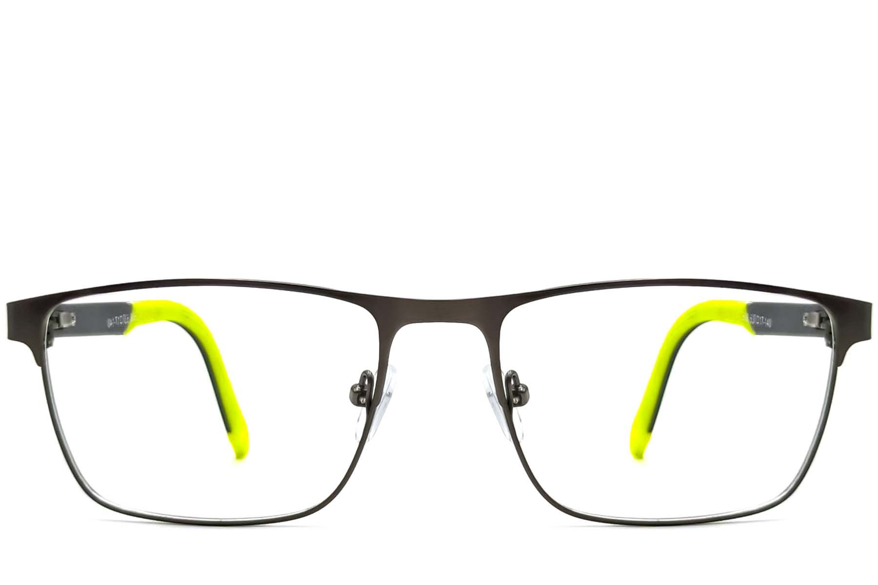 Rectangular Green Metal Glasses #BS2425-0384