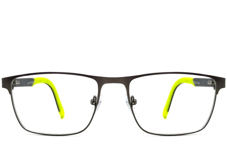 Rectangular Green Metal Glasses #BS2425-0384