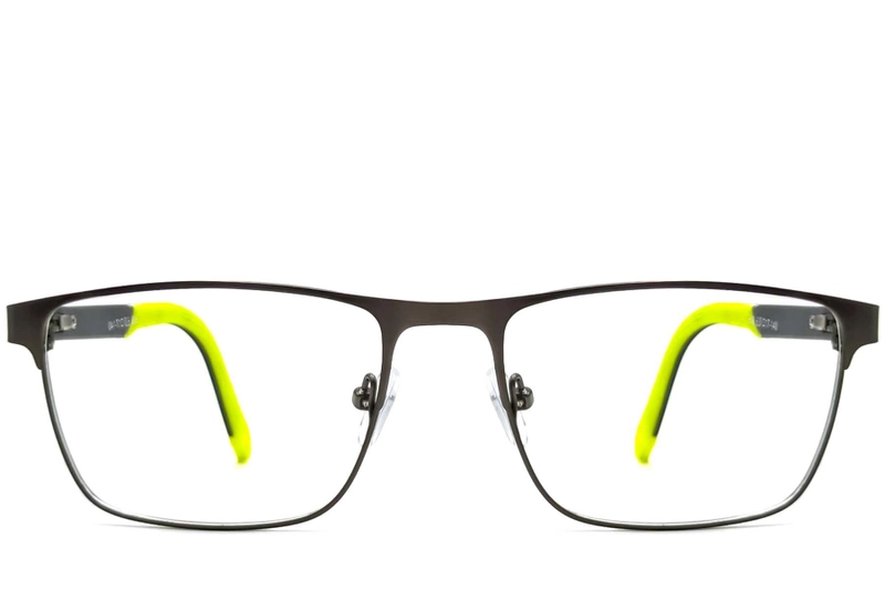 Rectangular Green Metal Glasses #BS2425-0384