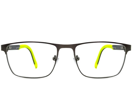 Rectangular Green Metal Glasses #BS2425-0384