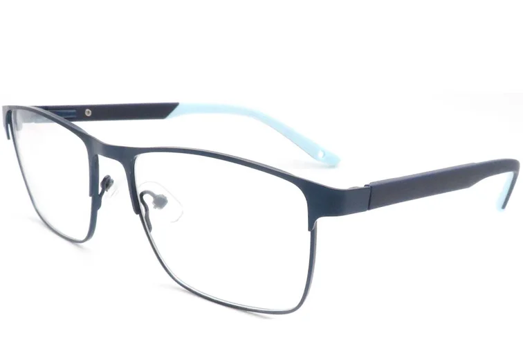 Rechthoekige blauwe metalen bril #BS2425-0385