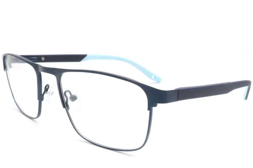 Lunettes rectangulaires en métal bleu #BS2425-0387
