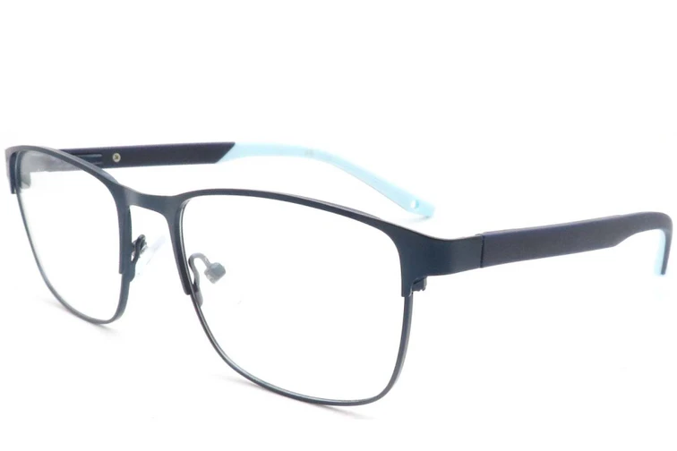 Lunettes rectangulaires en métal bleu #BS2425-0391