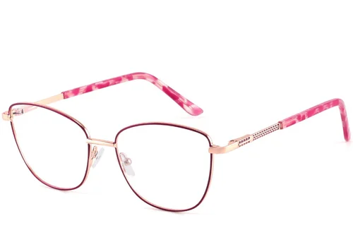 Lunettes papillon en métal rouge #BS2425-0393