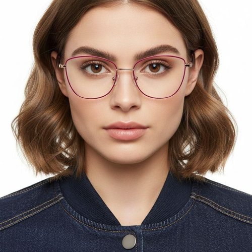Lunettes papillon en métal rouge #BS2425-0393