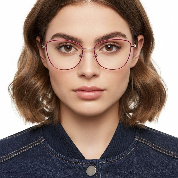 Gafas de metal rojo mariposa #BS2425-0393