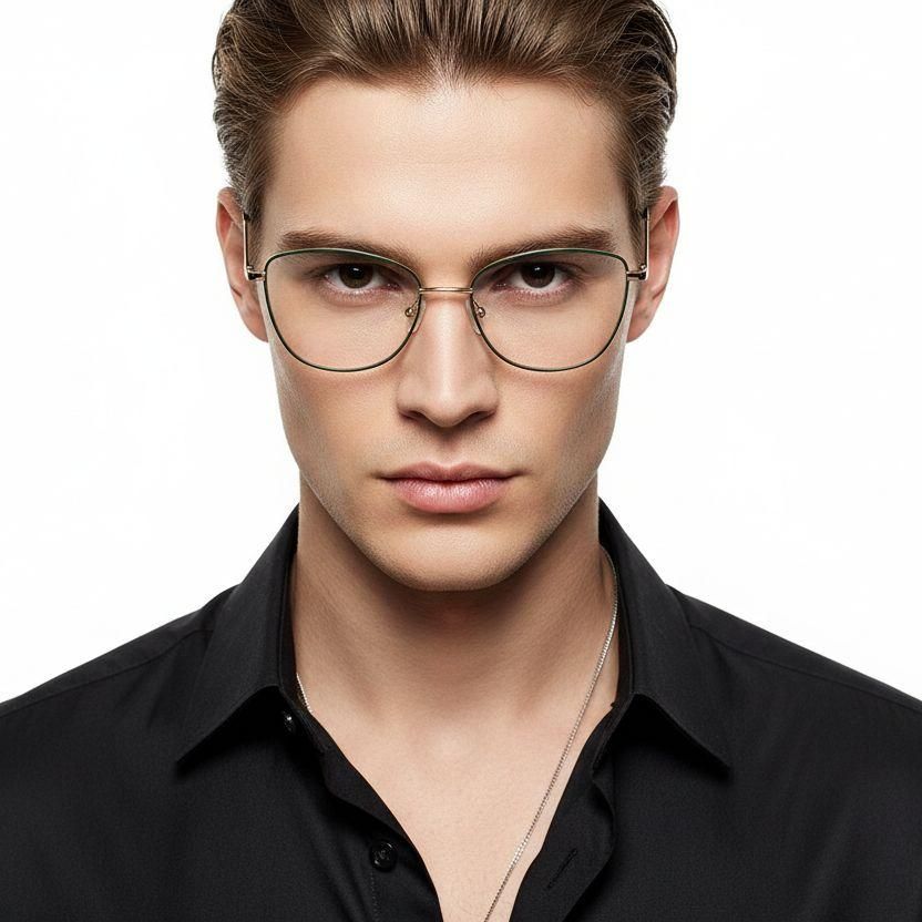 Schmetterlingsgrüne Metallbrille #BS2425-0394