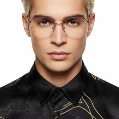 Semi-rimless Red Metal Glasses #BS2425-0395