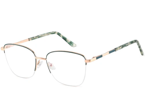 Halbrandlose grüne Metallbrille #BS2425-0396