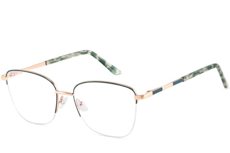 Occhiali semi-senza montatura in metallo verde #BS2425-0396