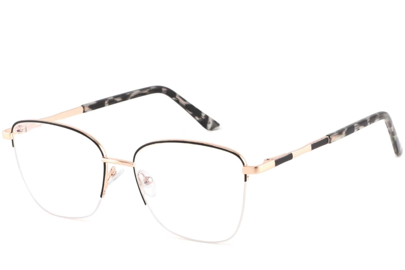 Gafas de metal negro semi al aire #BS2425-0398