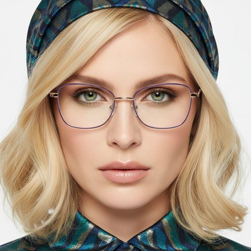 Vasos rectangulares de metal morado #BS2425-0399