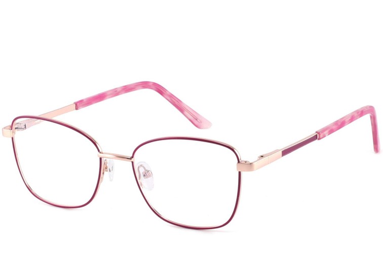 Rechteckige rote Metallbrille #BS2425-0400