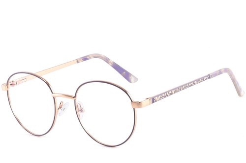Oval Purple Metal Glasses #BS2425-0402
