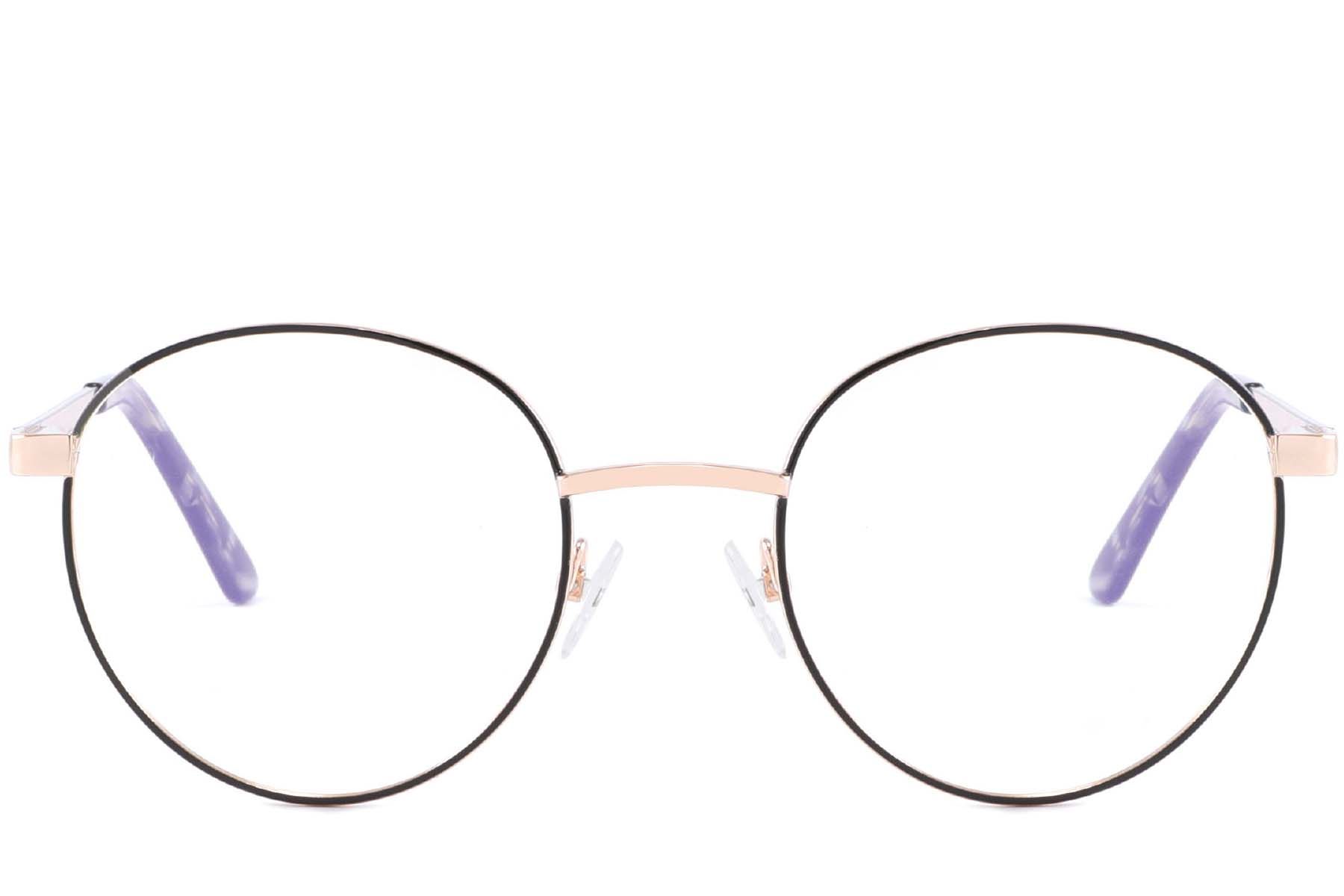 Oval Purple Metal Glasses #BS2425-0402