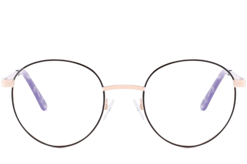 Oval Purple Metal Glasses #BS2425-0402