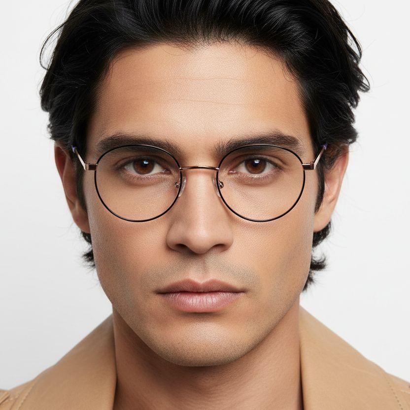 Oval Purple Metal Glasses #BS2425-0402