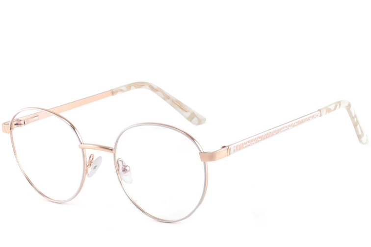 Ovale weiße Metallbrille #BS2425-0404